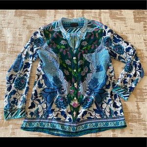 Hale Bob Long Sleeve Blouse XS Silk Perfect